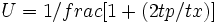 U=1/frac[1+(2tp/tx)]